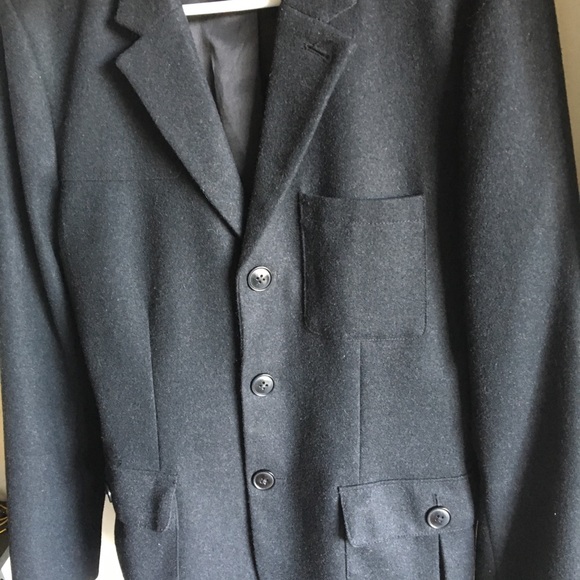 GAP Wool Blend Pea Coat Jacket Charcoal (M) - Picture 7 of 14